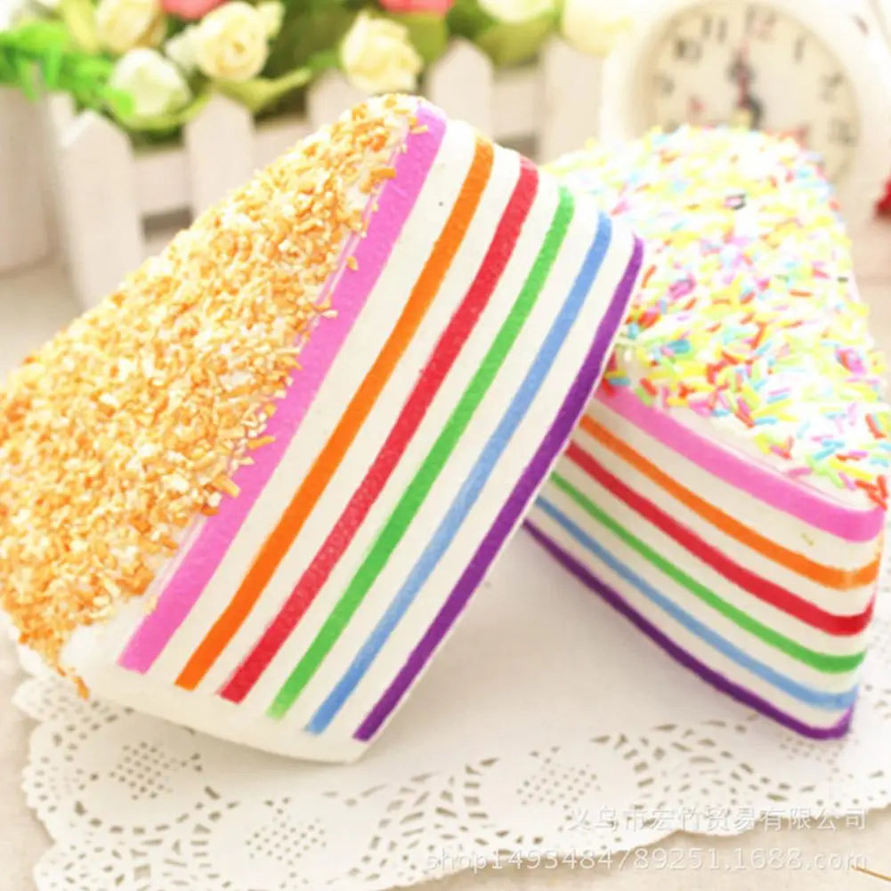 Rainbow Cake Squishy Slow Rising Stress Relief Toy – 14cm