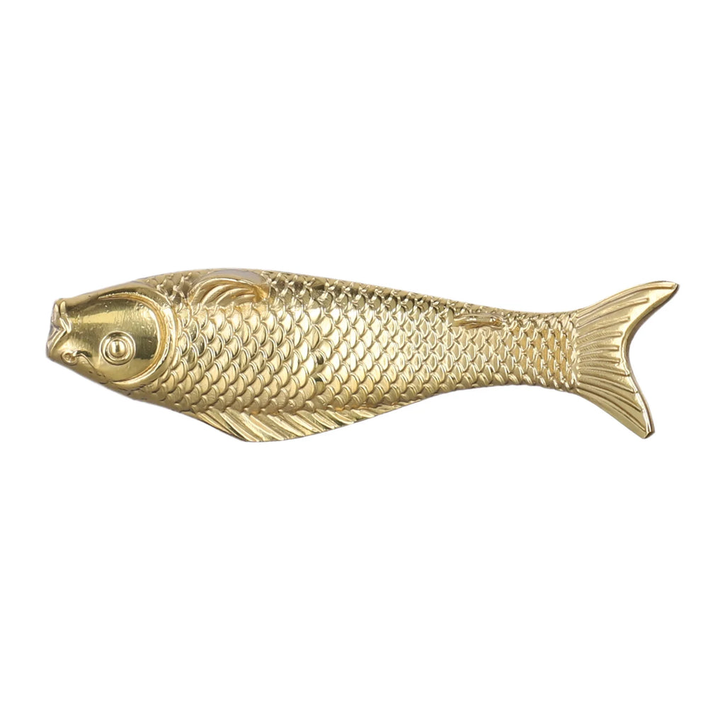 80x26x20mm Goldfish Brass Knob Bright Colors Brushed Finish Comfortable Touch Fade-resistant Lifelike Goldfish