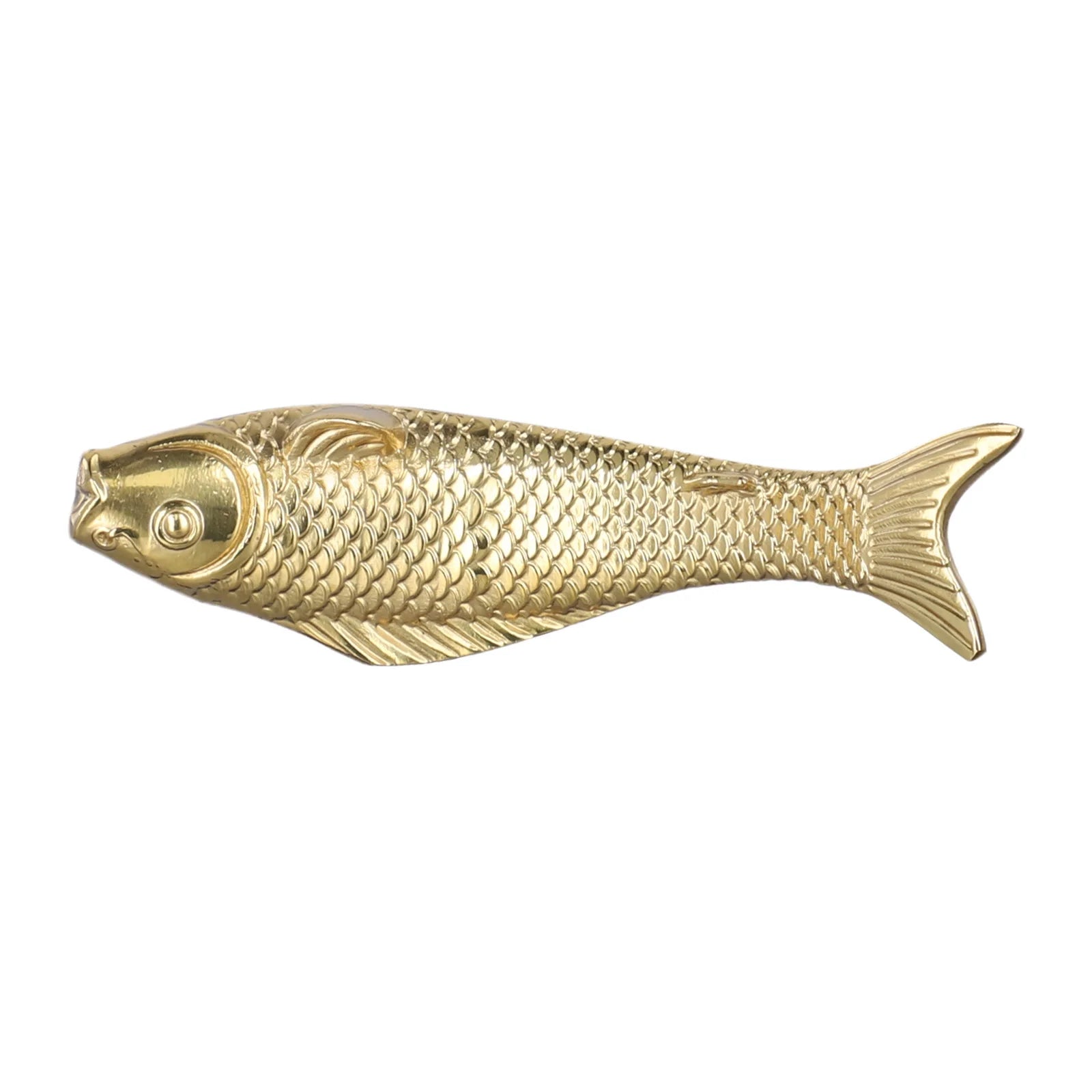 80x26x20mm Goldfish Brass Knob Bright Colors Brushed Finish Comfortable Touch Fade-resistant Lifelike Goldfish