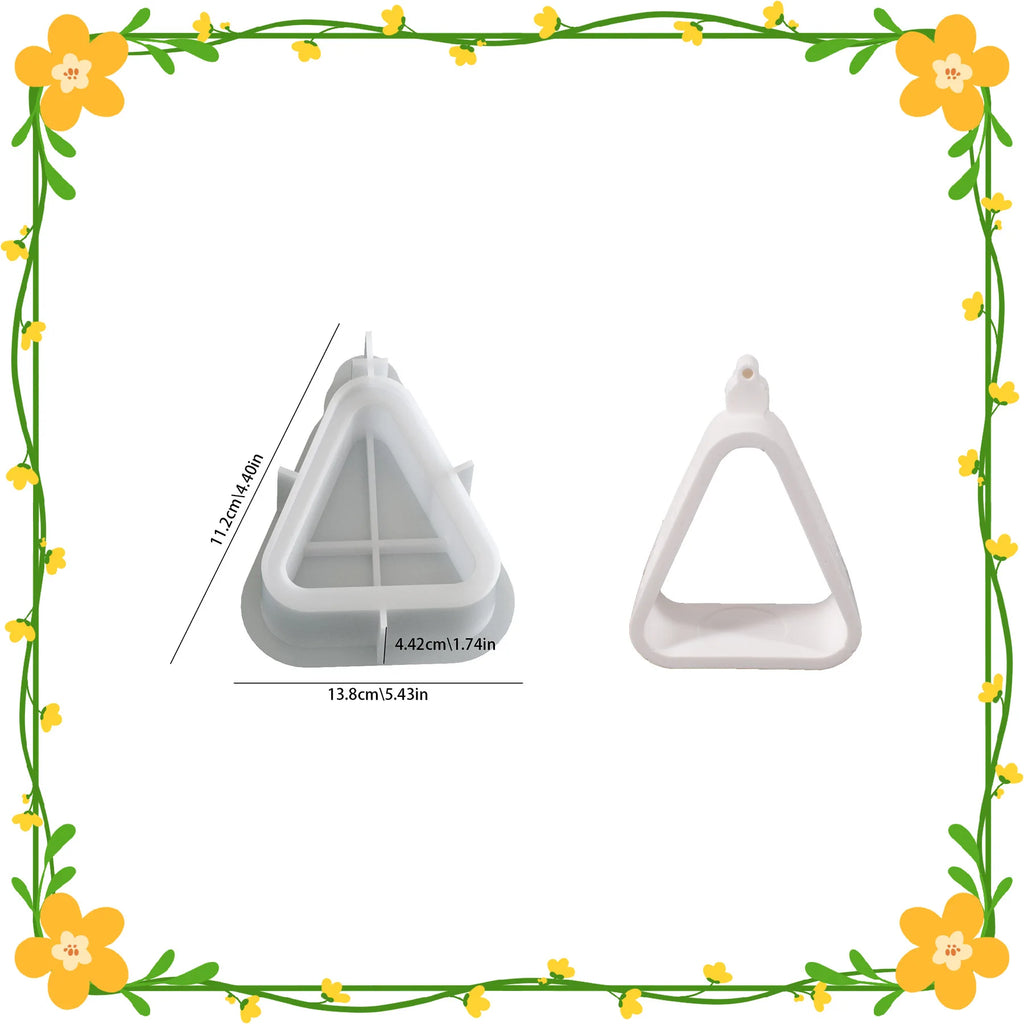 Christmas Triangle Candlestick Silicone Mold Santa Claus Snowman Tree Festival Resin Mould Mini Table Ornaments Home Decoration Oasis Select Base mold