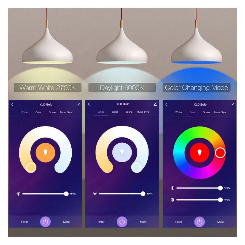 Tuya Smart WiFi LED Bulb E14 Candle Light 220V 9W 7W 5W RGB Dimmable Lamp APP Voice Control Works With Alexa Google Home Decor Oasis Select