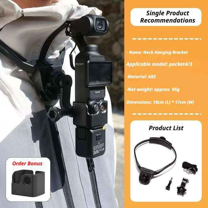 DJI Osmo Pocket 3/4 Head Strap, Chest Mount & Backpack Clip Kit