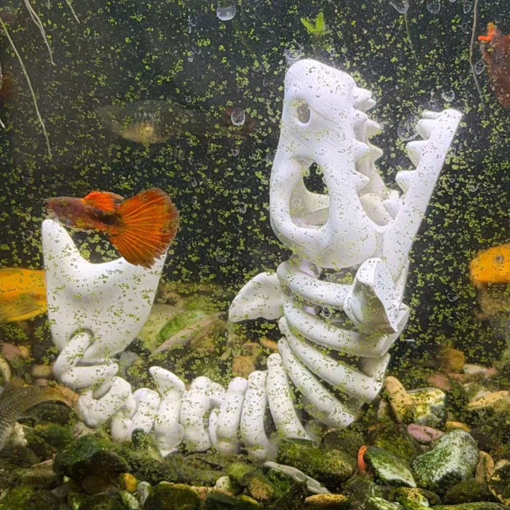 Spooky Shark Skeleton Aquarium Decor Articulated Ornament Reptiles Fish Tank Landscapes Fish Shrimp Shelter Aquarium Accessories Oasis Select