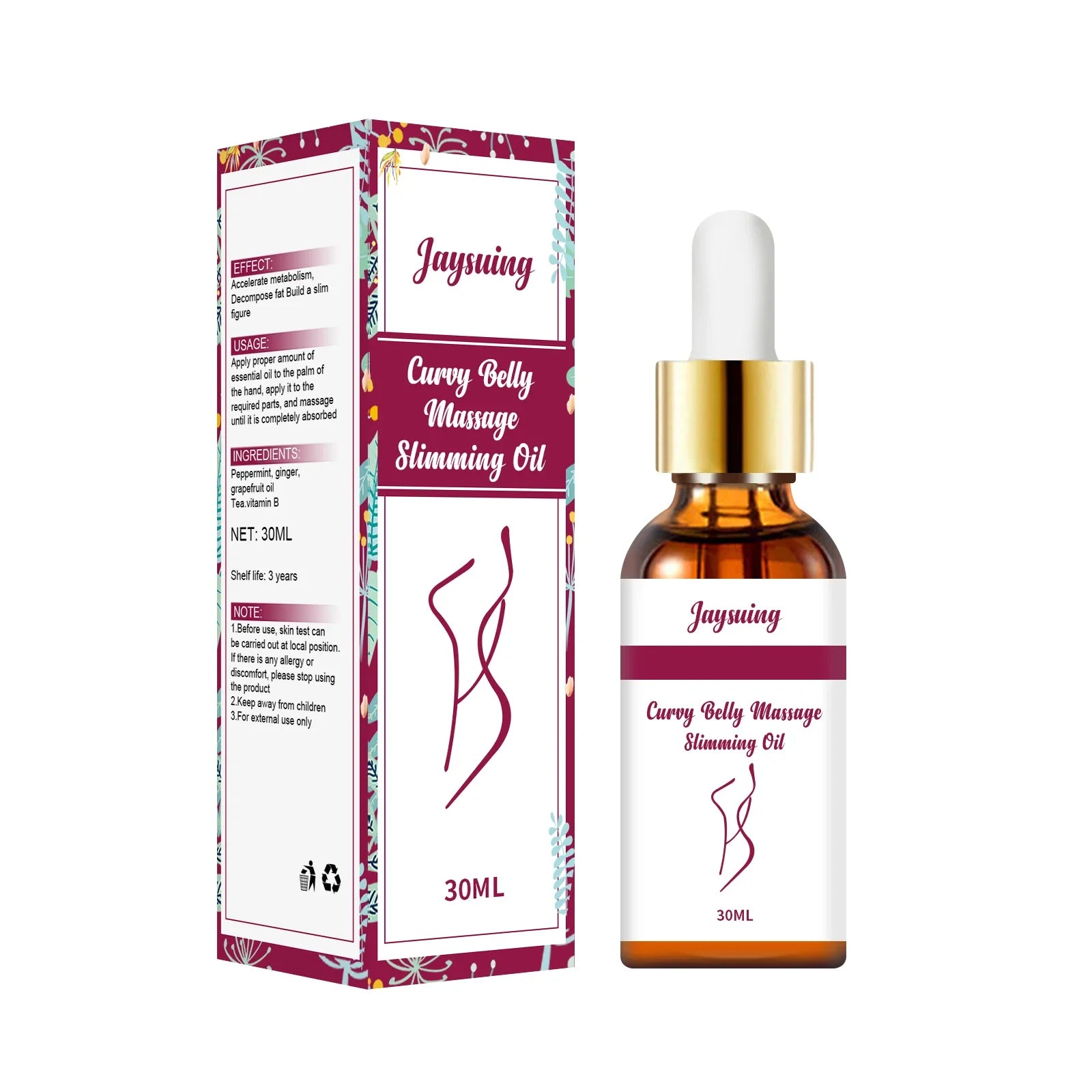 Jaysuing Slimming Firming Body Oil – Anti-Cellulite 30ml Slimming Body Oil Oasis Select 30ml Boxed