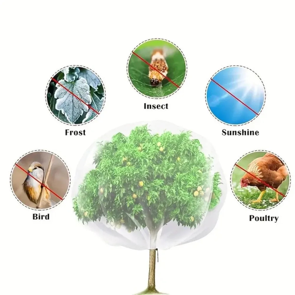 Zip Drawstring Plant Insect Screen Cover Plant Protection Mesh Pest Control Net Pest Control Lightweight Garden Protective Net Oasis Select