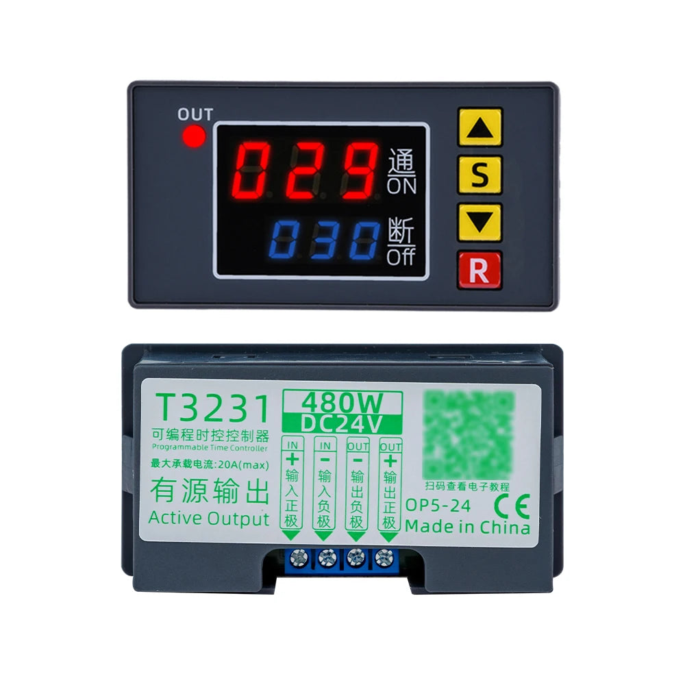 T3231 AC 110V 220V Digital Time Delay Relay LED Display Cycle Timer Control Switch Adjustable Timing Relay Time Delay Switch Oasis Select 24V-480W