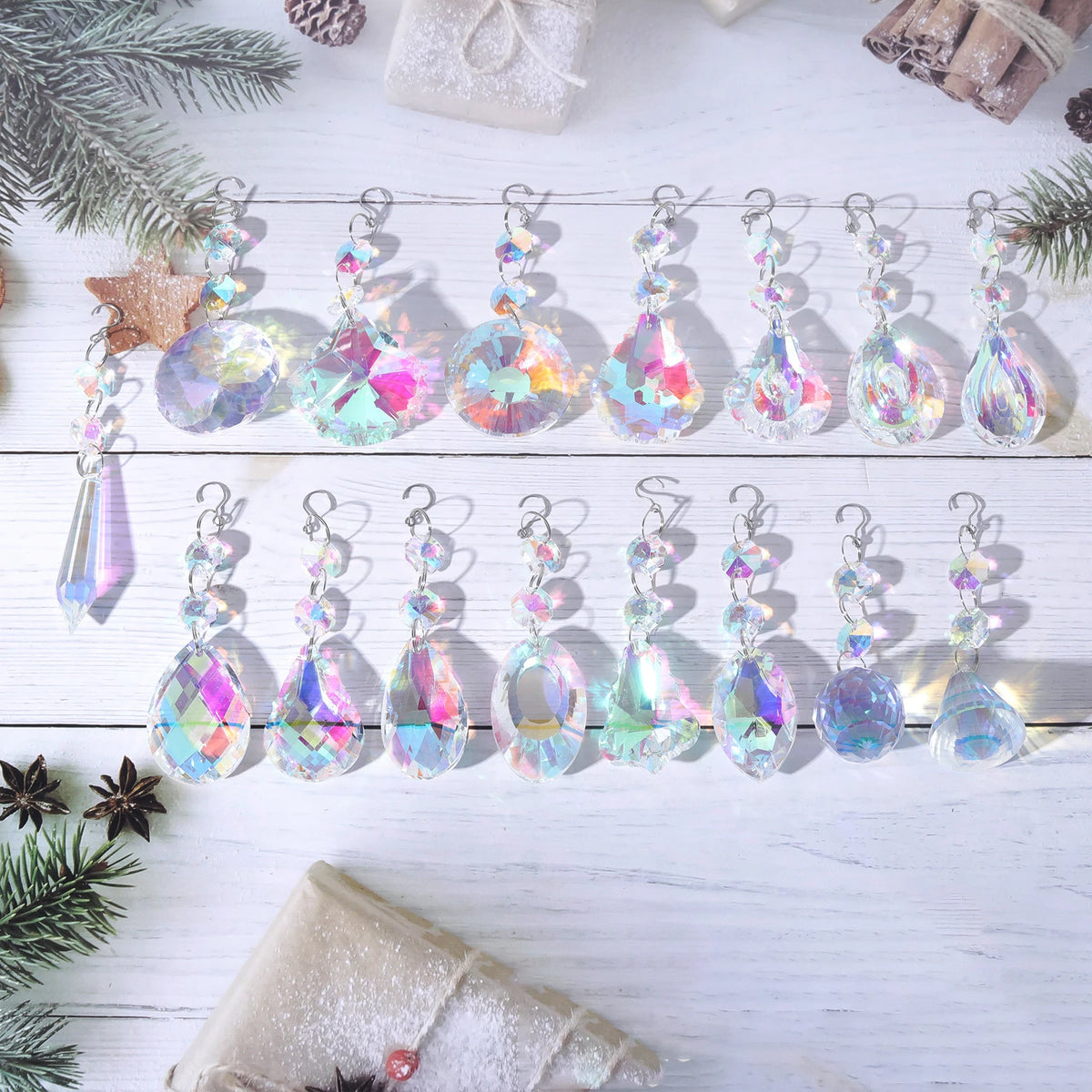 1PCs Crystal Suncatcher 9cm Curtain Pendant Sun Catcher AB Color Rainbow Chaser Glass Prism Outdoor Window Home Garden Decor Oasis Select