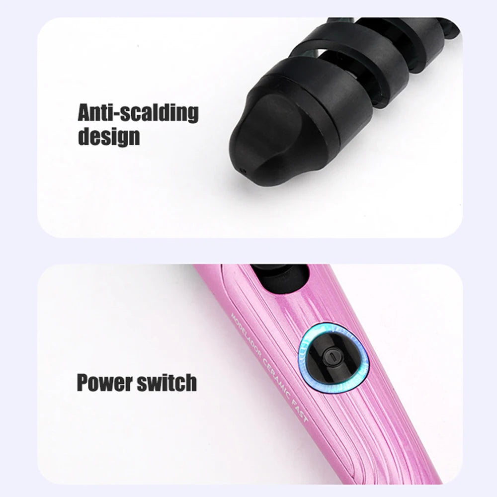 Anti-Scald Ceramic Curling Wand,Portable Curling Iron,Automatic Spiral Hair Curler for Women,Detangle Scald-Free Fast Heating Ro Oasis Select