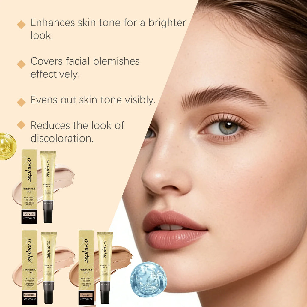 Concealing Foundation, Natural Concealer, Lightweight Skin-Fitting, Clear Finish, Brightening 3D Contour, Long-Lasting Wear Oasis Select