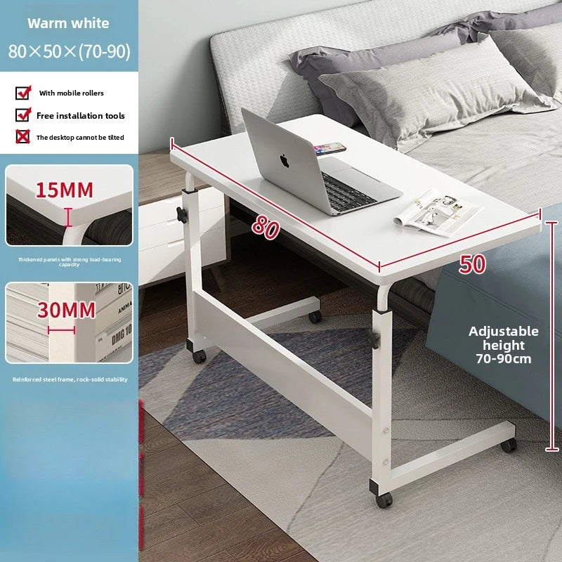 Multi-functional Household GoodsRemovable Bedside Table Lifting Table Lazy Computer Table Oasis Select White-E