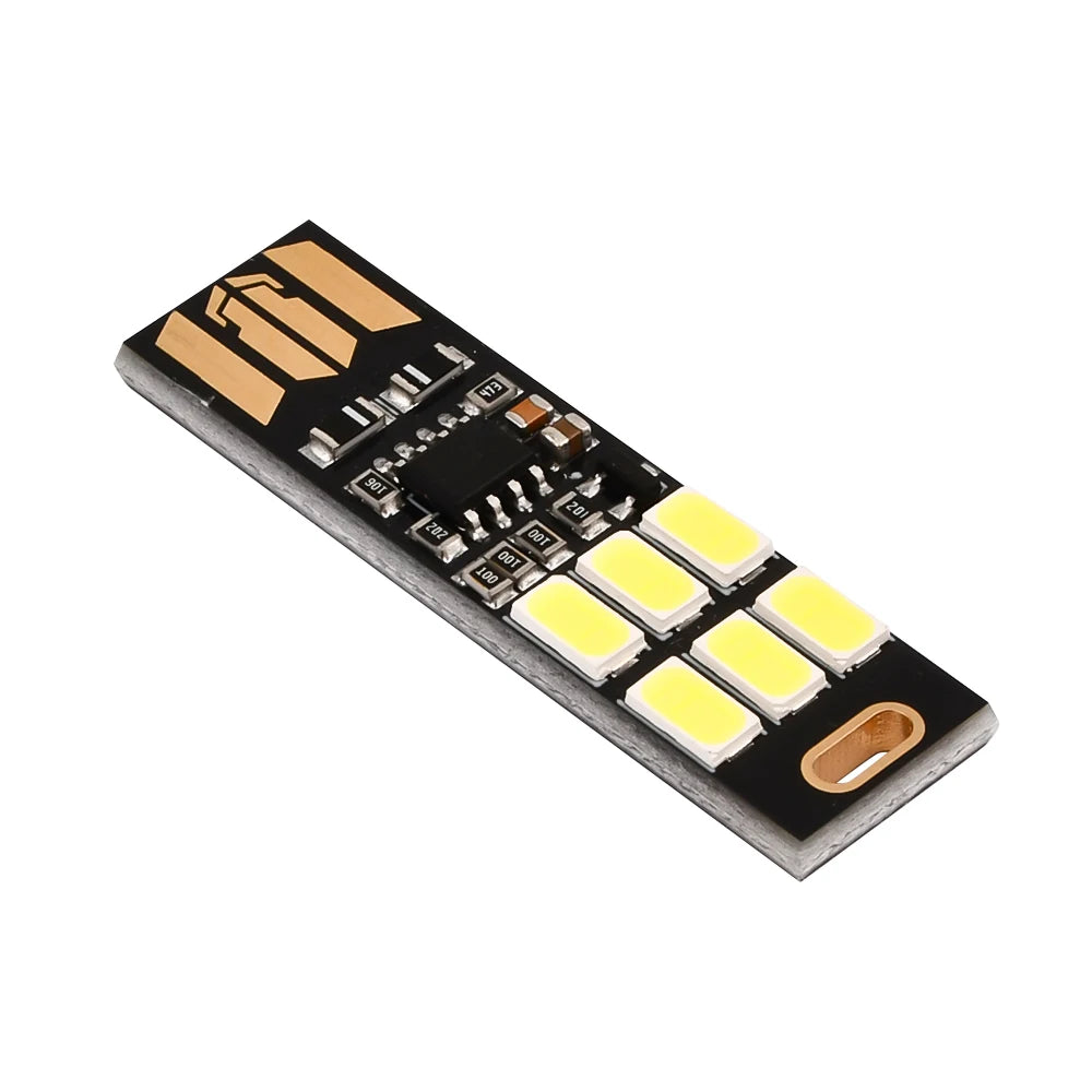 1/5/10Pcs Portable Mini 5730 USB 6LED SMD Light 5V Touch Sensor Adjustable Dimming Night Light Warm/White Light Optional Oasis Select