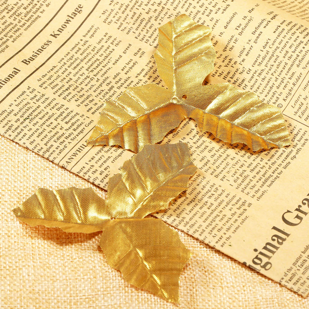 50Pcs Silk Green/Goden Artificial Flower Leaves High Quality Artificial Leaaves Decorative Flower Leaves Wedding Decor Rose Leaf Oasis Select