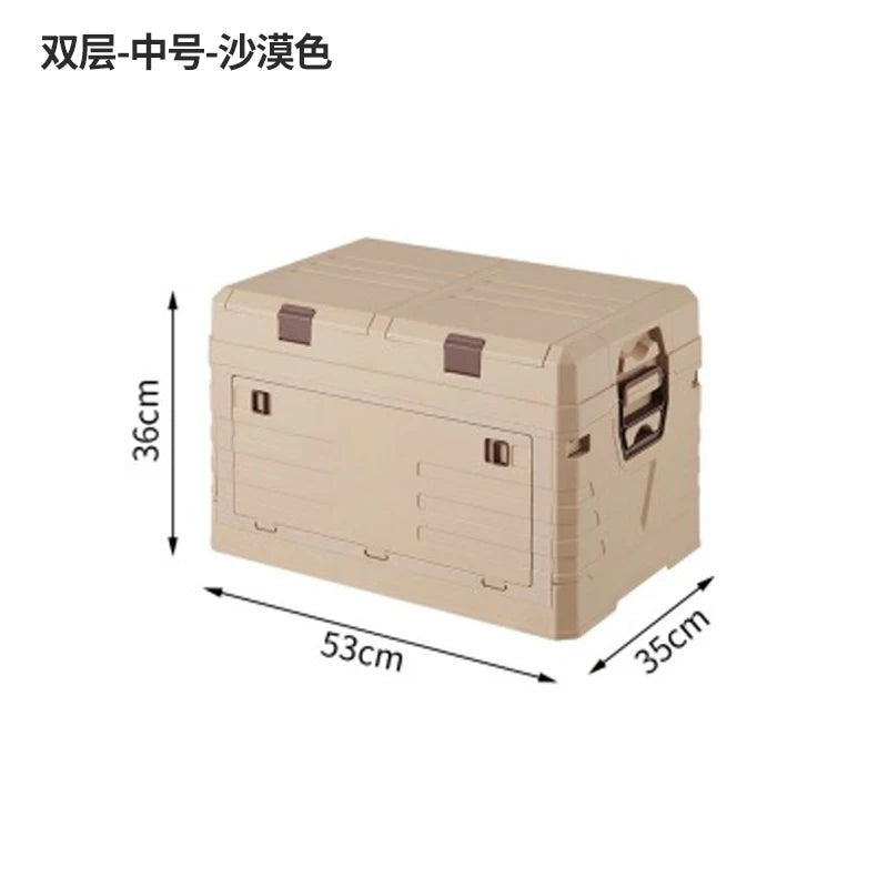 Multi-functional Outdoor storage box Household dustproof portable foldable large camping side door storage box Car finishing box Oasis Select 2nd Medium Color
