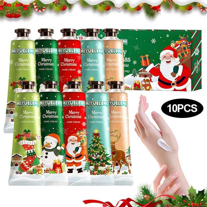 10PCS Christmas gift box hand cream, deeply moisturizes hands, protects hands, suitable for all skin types, universal for men Oasis Select