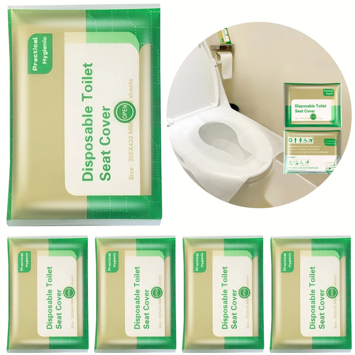 50/20pcs flushable toilet mat, disposable toilet seat, public restroom, airplane and camping, adult toilet essentials Oasis Select