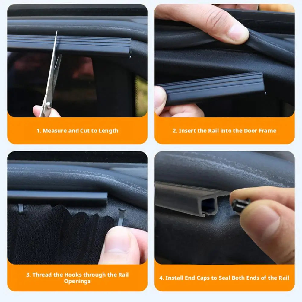 2/4Pcs Car Side Window Sun Shade, Automatic Telescopic Curtain, Foldable Heat Shield, UV Blocking Privacy for Sedan SUV Oasis Select