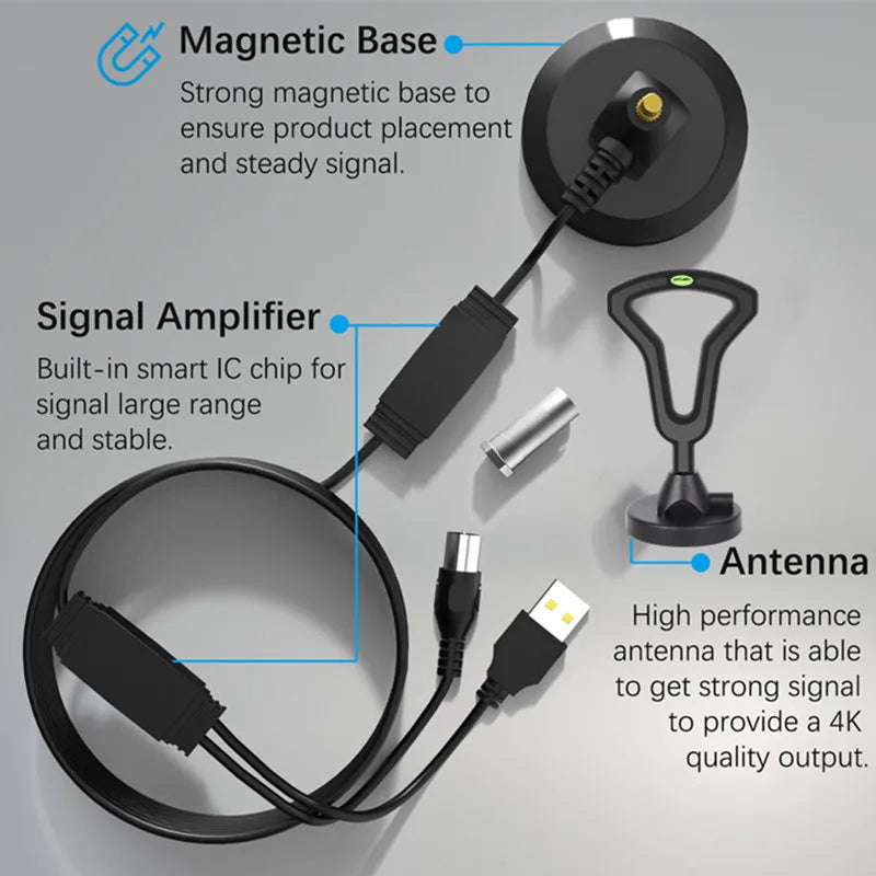 Dual Amplifier Indoor Outdoor TV Antenna HDTV over the Air Wave Antenna DTMB Terrestrial Custom Model Oasis Select