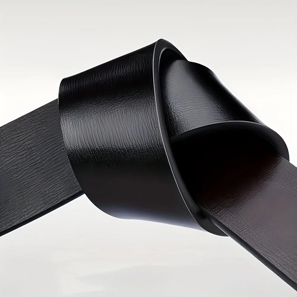 Men's belt made of synthetic leather with an automatic alloy buckle, durable and suitable for casual and semi-formal occasions. Oasis Select