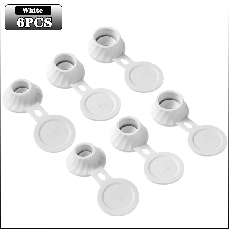 Bottle Emptying Cap Adapter Set Inverted Flip Top Connector in 3 Sizes for Refill Use Shampoo Lotion Cream Travel Containers Oasis Select White-6PCS