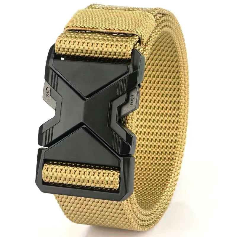 1pc Men's Tactical Sports Belt, Adjustable Quick Release Buckle Multipurpose Outdoor Training Mountaineering Belt For Ideal Gift Oasis Select yellow 125cm