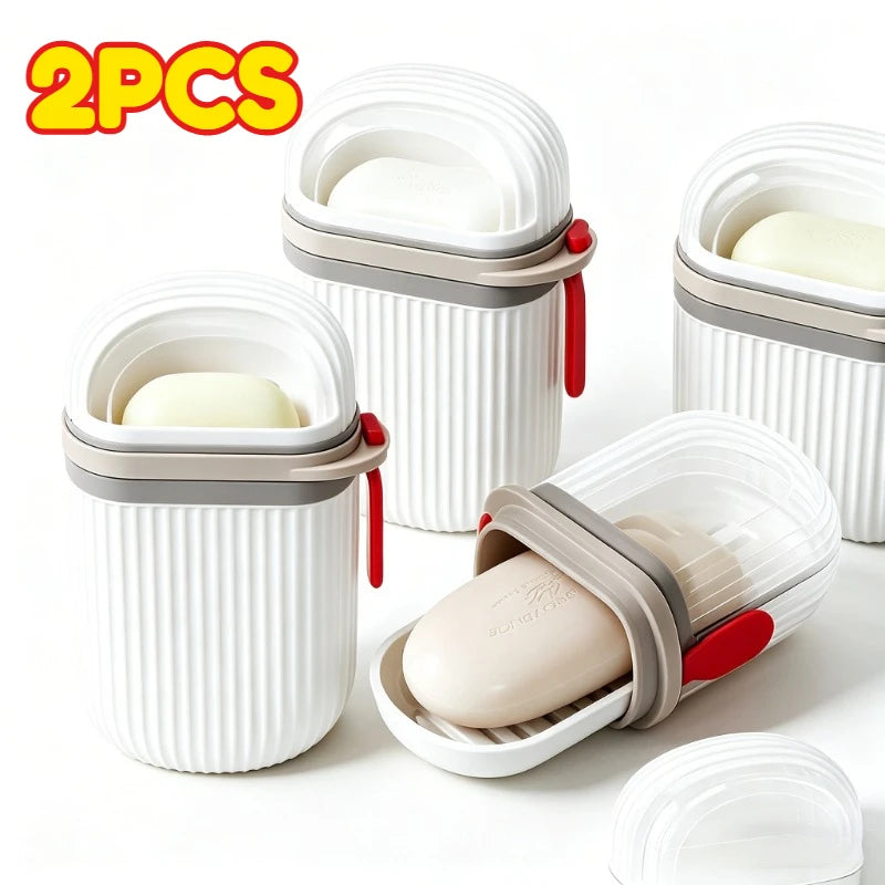 Portable Travel Soap Box Double-Layer Sealed Lid with Drain Hole for Hygienic Storage New Compact Size for Easy Carry Oasis Select