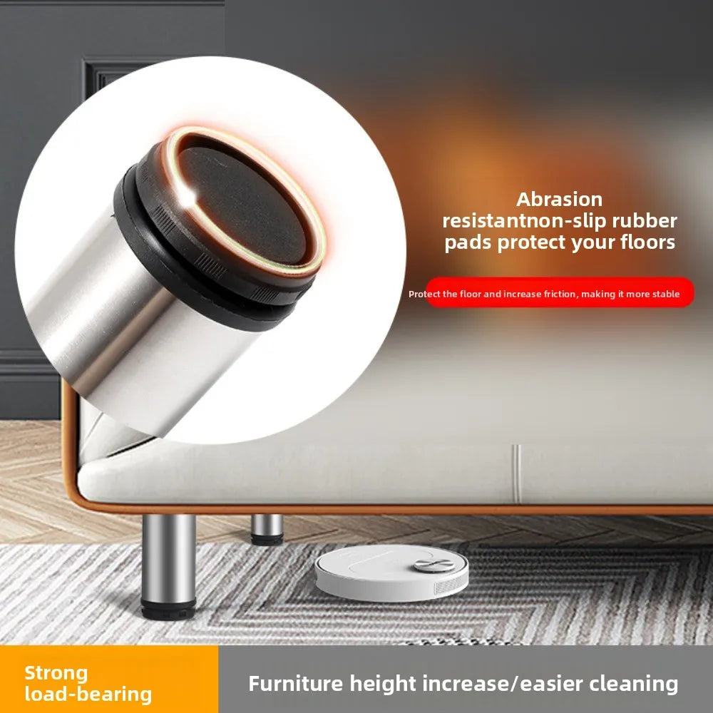 Black Stainless Steel Replacement Metal Feet Black Adjustable Furniture Legs for Cabinet Sofa Cupboard Furniture Hardware Oasis Select