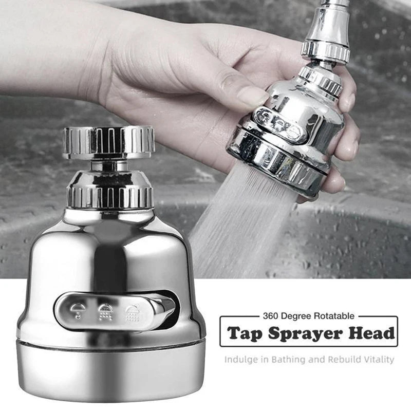 360° Swivel Faucet Aerator – Water-Saving Kitchen Sprayer Nozzle