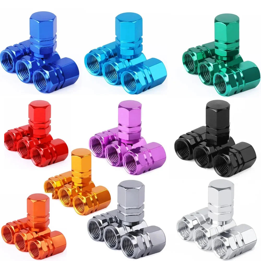 Tire Valve Stem Caps Decorative Tires Accessories Aluminum Alloy Nipple Wheel Caps For Cars Motorcycles Bicycle Cover Dustproof Oasis Select random 12pcs