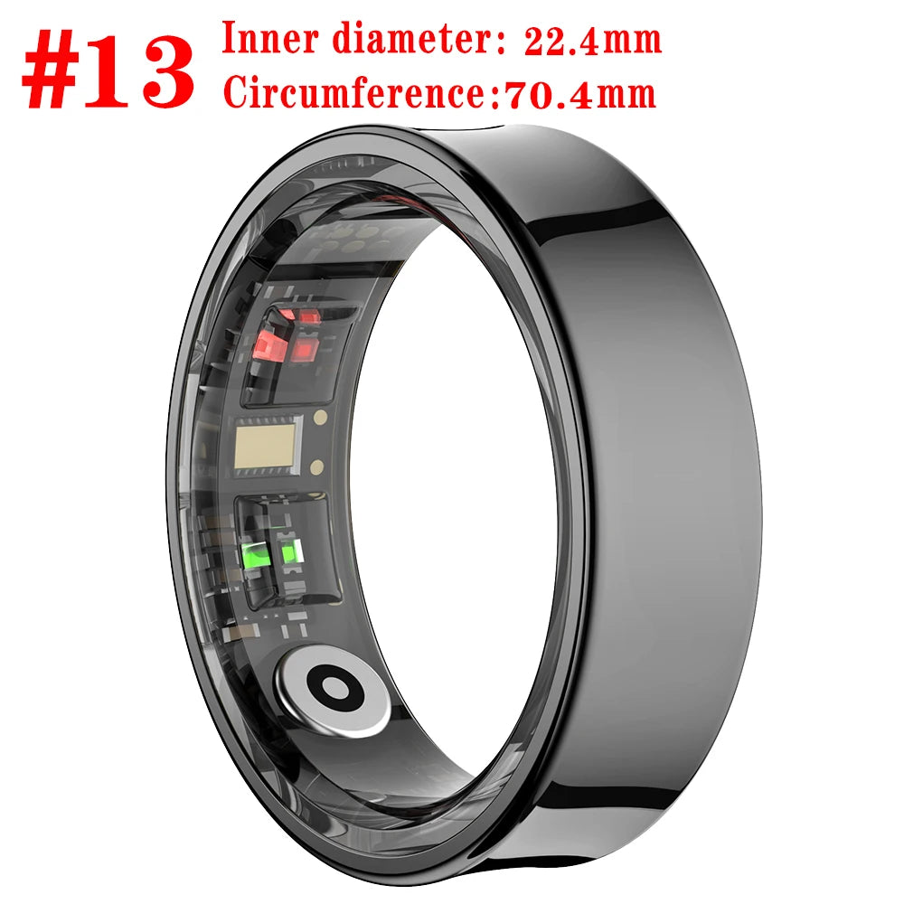 Ultrathin Smart Ring Couple Waterproof Sports Fitness Men Women NFC 24H Heart Rate Blood Oxygen Sleep Health Monitoring Fashion Oasis Select BK 13