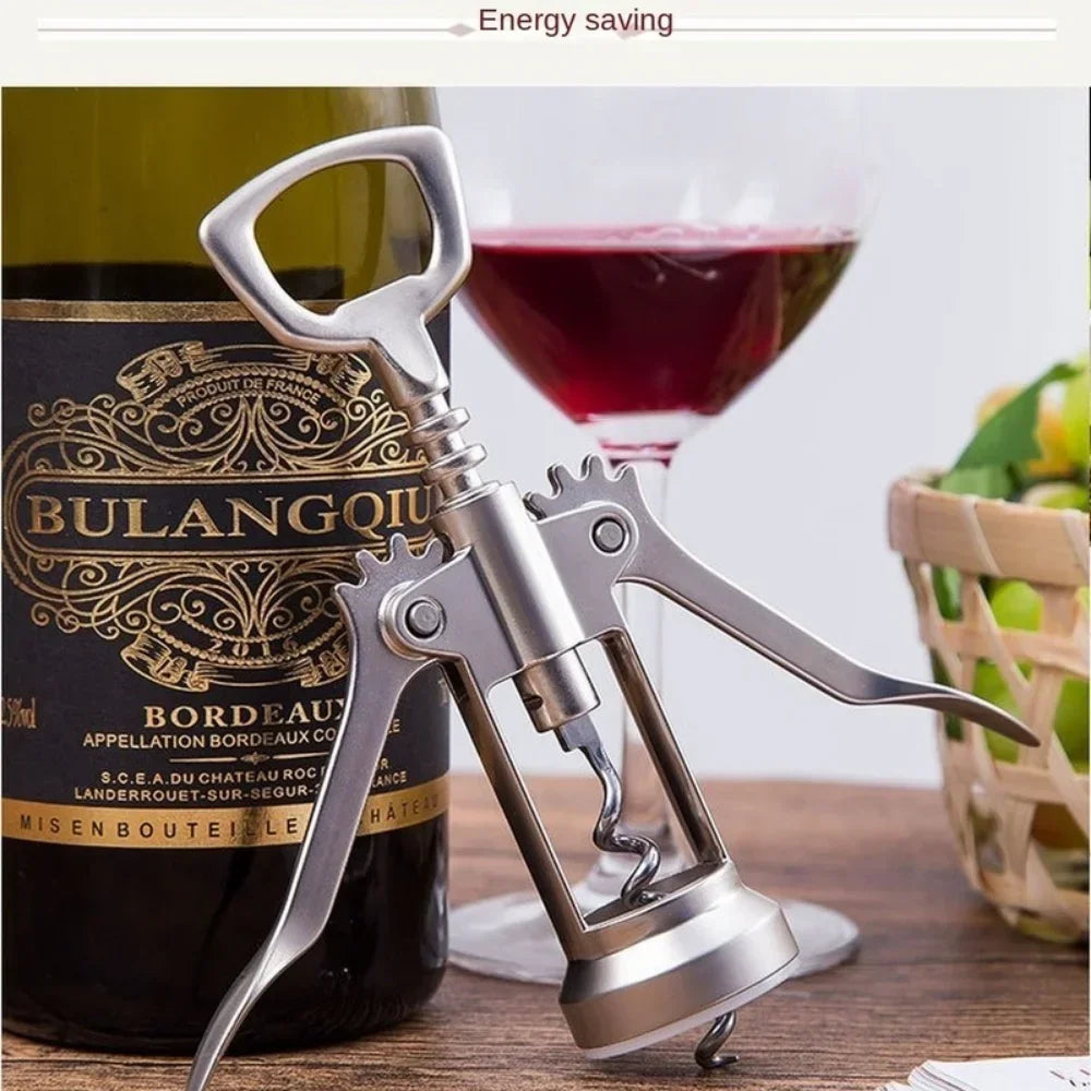 Portable Stainless Steel Red Wine Opener Wing Type Metal Sommeliers Corkscrew Bottle Openers Corkscrews Wine Cork Remover Oasis Select