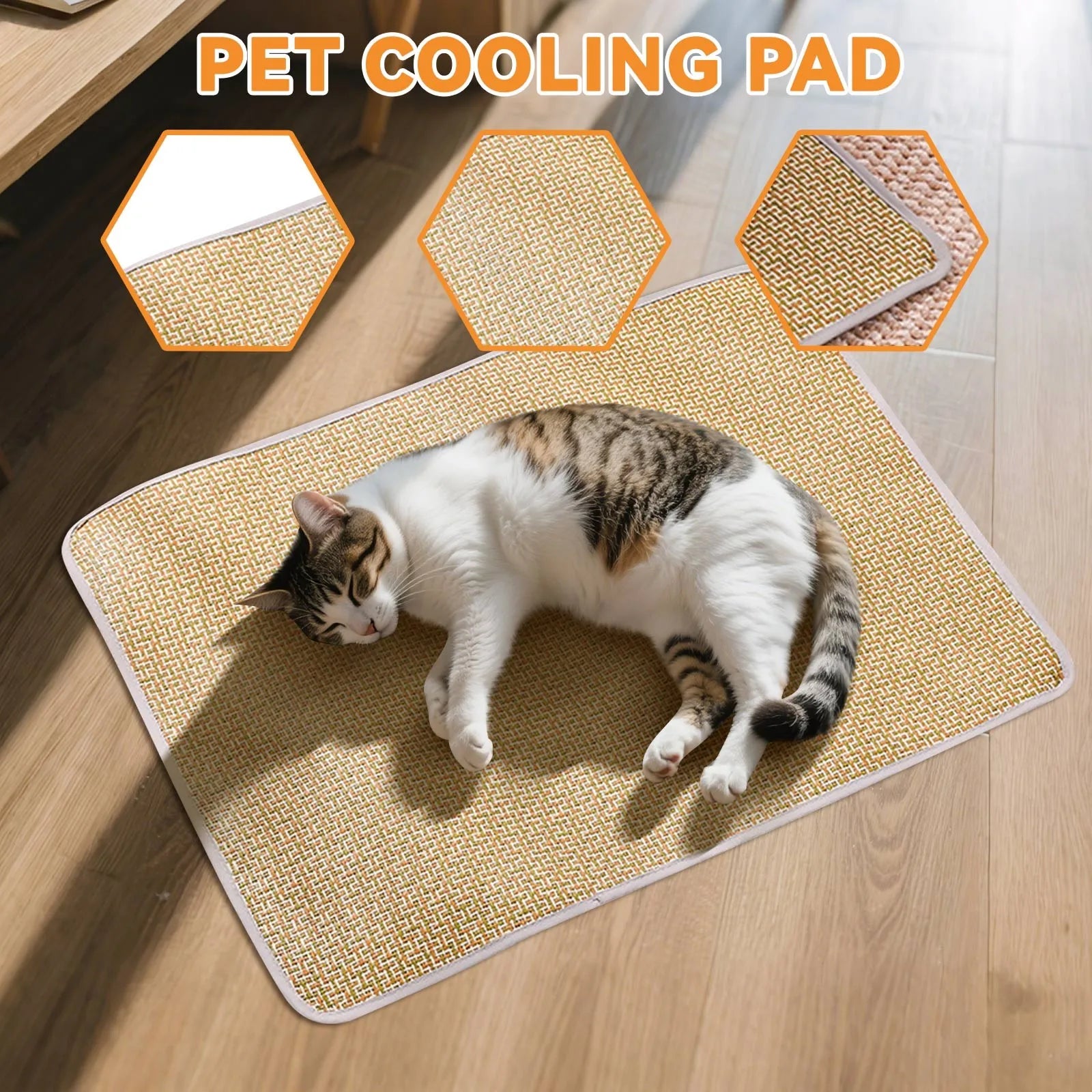 Summer Cooling Gel Pad for Dogs Cats Non Slip Pet Mat Heat Relief Washable Bamboo Bedding Indoor Outdoor Use Oasis Select