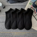 4 Pairs of Comfortable, Breathable, Sweat Absorbing Sports Socks for Women and Men in Summer, Fashionable and Versatile Oasis Select black One Size