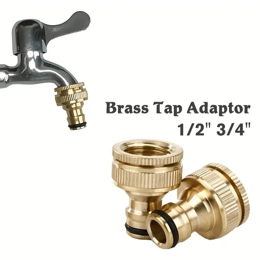 Brass Garden Water Pipe Joint 3/4 "1/2" Threaded Washing Machine Faucet Connector, Irrigation and Watering Tool Pipe Fittings Oasis Select