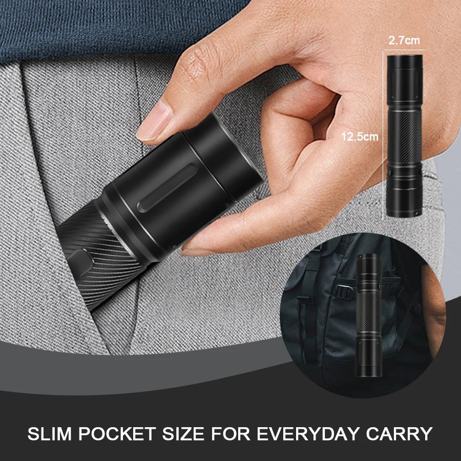 High Power LED Flashlights with Pen Clip Portable Tactical Torch Aluminum Alloys Waterproof Lantern for Outdoor Home Use 21700 Oasis Select