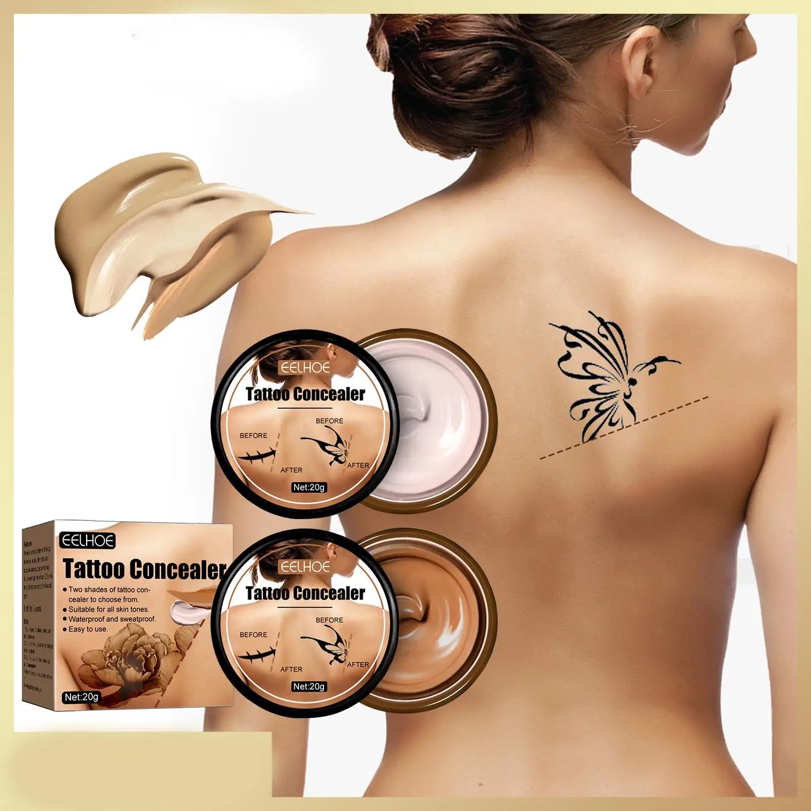 Waterproof Tattoo Concealer Cream – Cover Scars & Birthmarks Body Concealer Cream Oasis Select