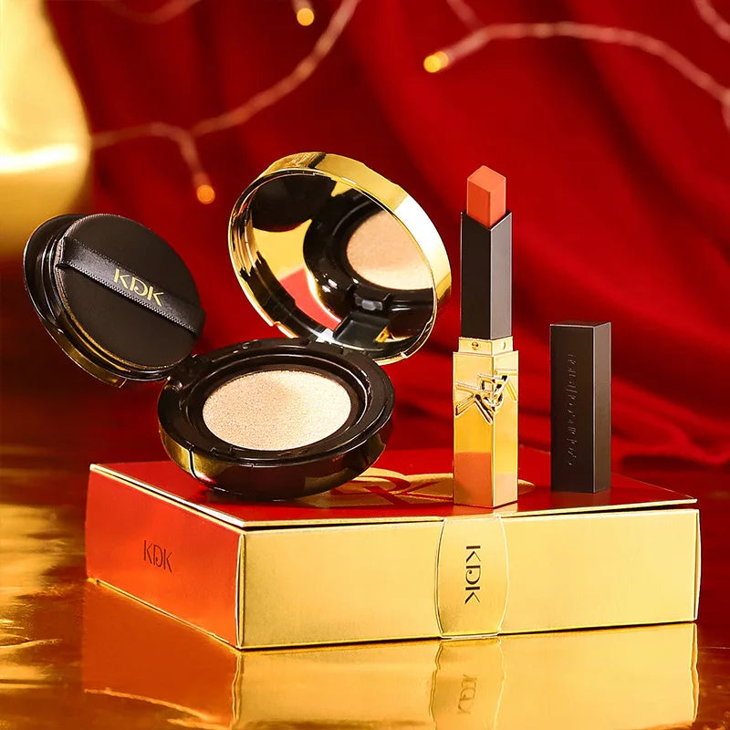 Gift Box Air Cushion BB Cream and Lipstick Makeup Set 2pcs Cosmetic Set Oasis Select