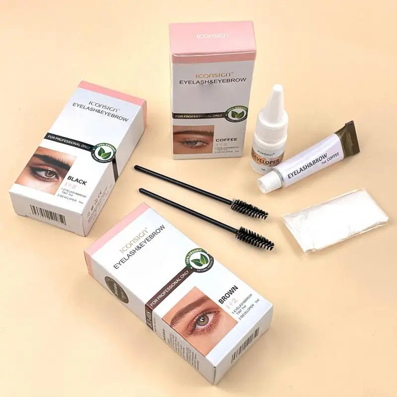 5pcs Eyebrow Tinting Kit Eyelash Eyebrow Dye Tint Gel Quick Dry Waterproof Long-lasting Eyebrow Dye Tint Dye Eyebrow Mascara Oasis Select