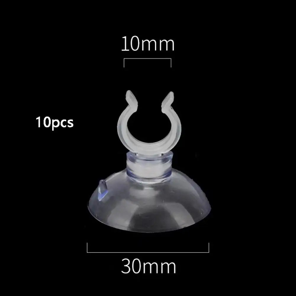 10pcs Soft PVC Aquarium Sucker Clear Multi-specification Fish Tank Suction Cup Strong Adsorption with Hook Air Hose Clamp Wire Oasis Select 10x30mm