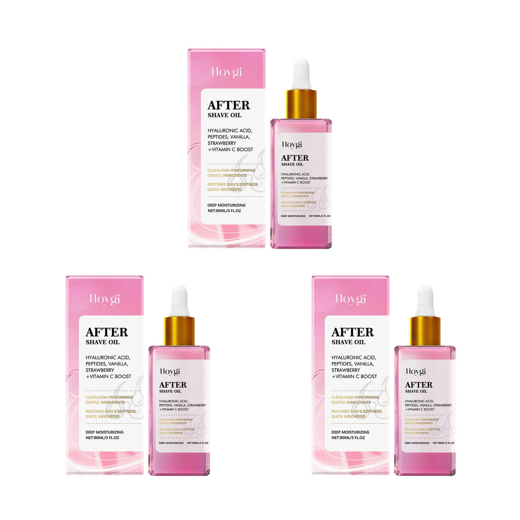 Strawberry Vanilla After Shave Oil for Smooth Skin Moisturizing Soothing Depilation Essential Oil Prevent Ingrown Hairs & Drynes Oasis Select 3Pcs