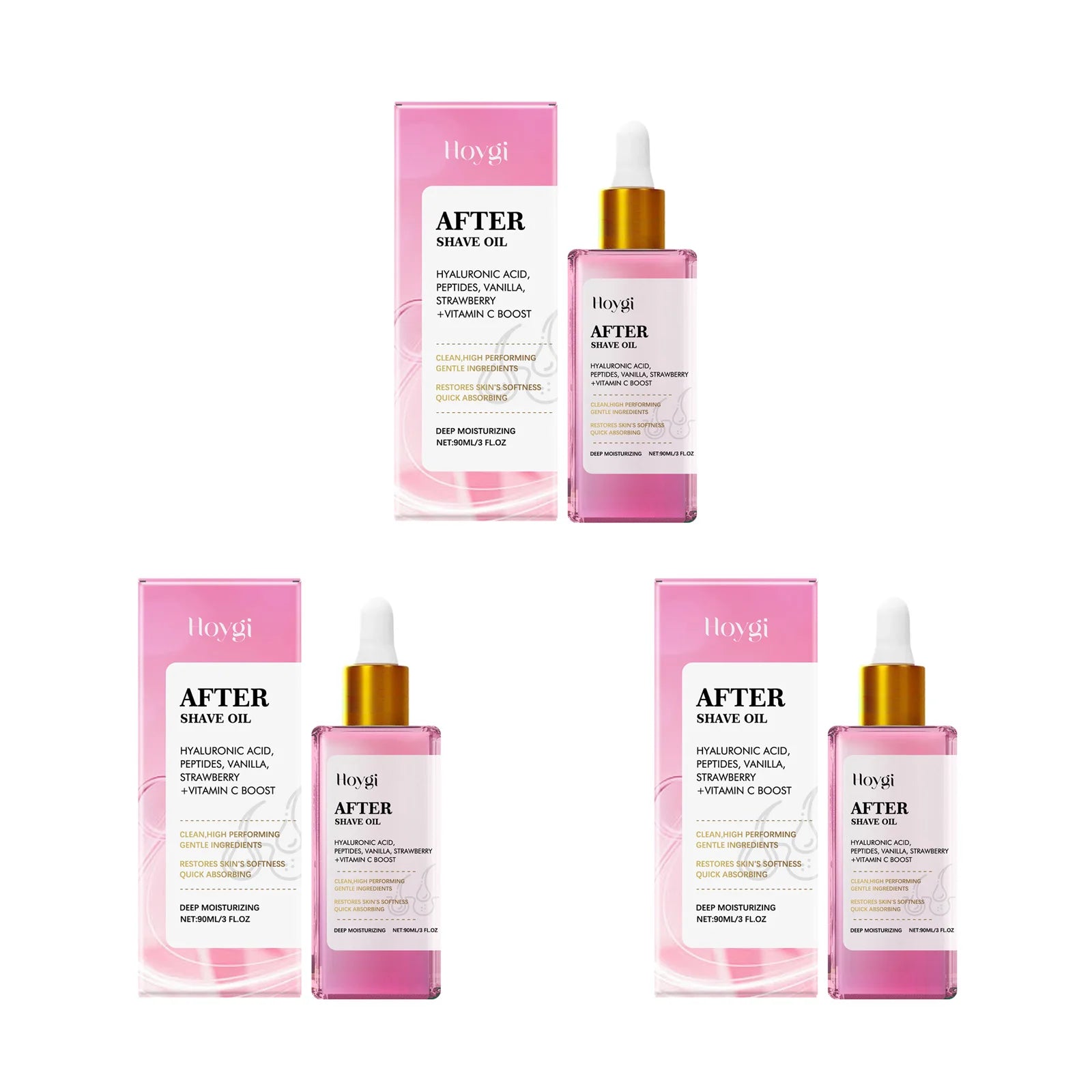 Strawberry Vanilla After Shave Oil for Smooth Skin Moisturizing Soothing Depilation Essential Oil Prevent Ingrown Hairs & Drynes Oasis Select 3Pcs