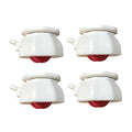 4PCS Furniture Casters Wheels with Brake Mute Wear-resistant Universal Wheel Stablize Self Adhesive Pulley Base Oasis Select White-Red Wheel