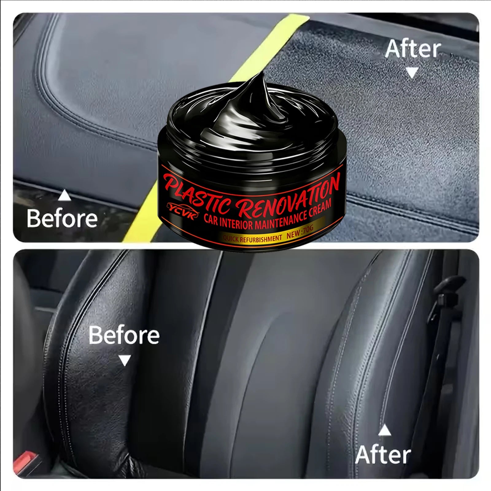 Car Interior Plastic & Leather Restorer Cream 70g | Dashboard Interior Restorer Cream Oasis Select