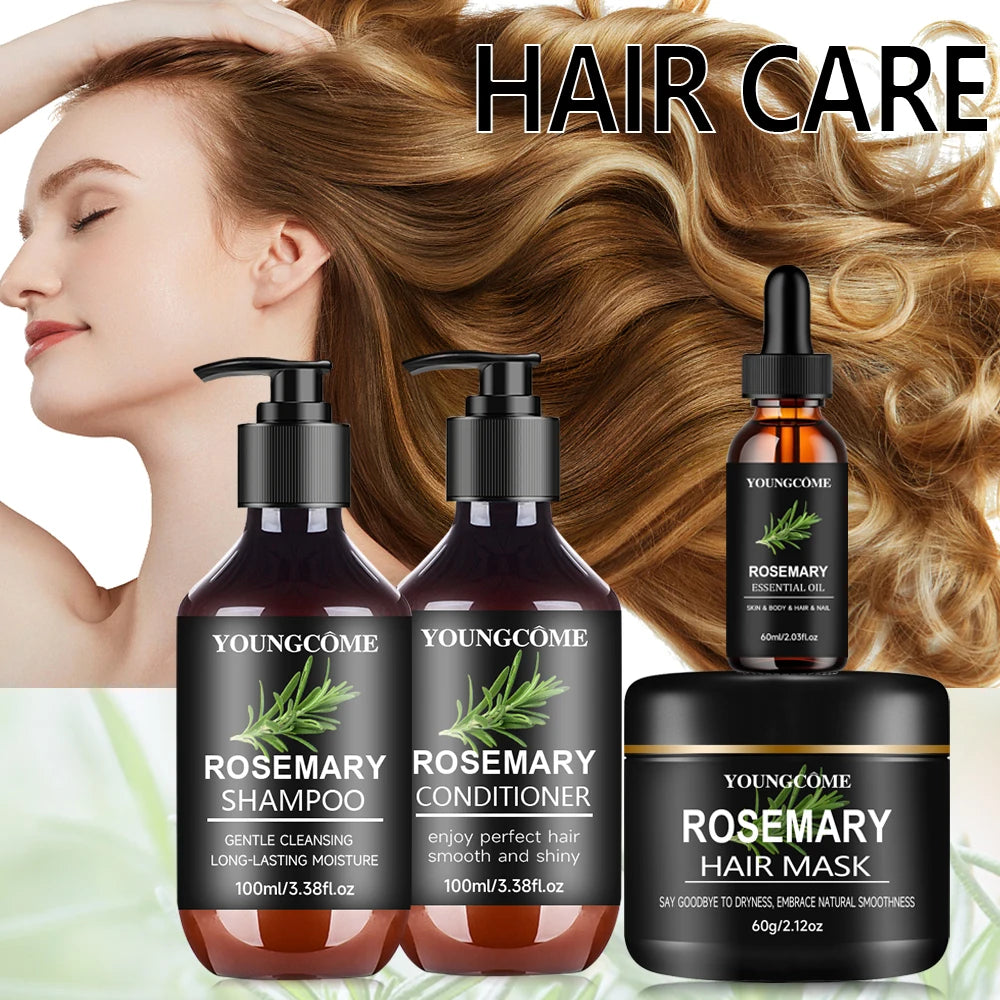 Rosemary 4-in-1 Hair Kit – Mask, Shampoo, Conditioner & Oil
