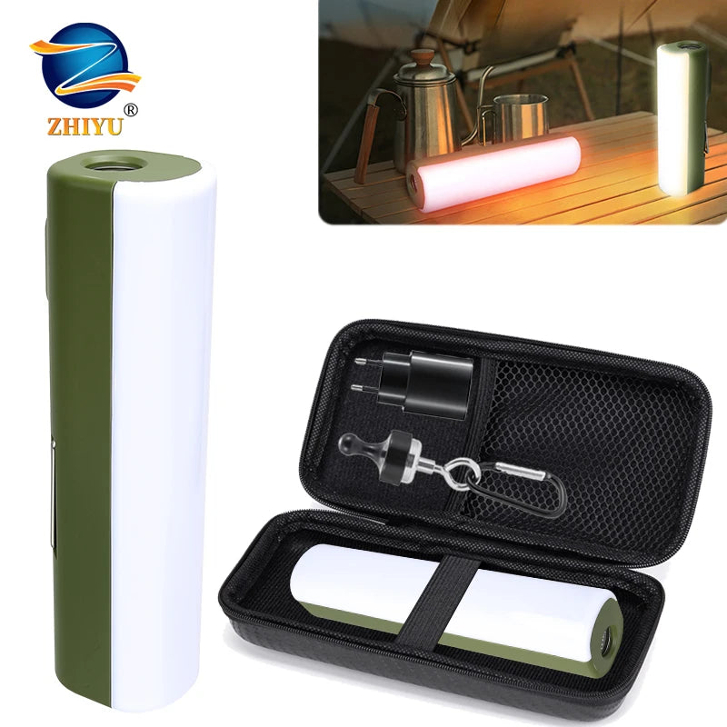 Outdoor LED Camping Lamp Built-in 2*18650 Rechargeable Torch RGB Atmosphere Lamp Portable Hook Tent Lamp Long Lasting Lantern Oasis Select
