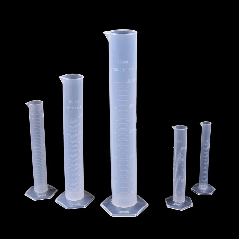 1pcs Transparents Measuring Plastic Graduated Cylinder Plastic Trial Test Liquid Tube Lab Tool 10ml,25ml,50ml,100ml,250ml Oasis Select