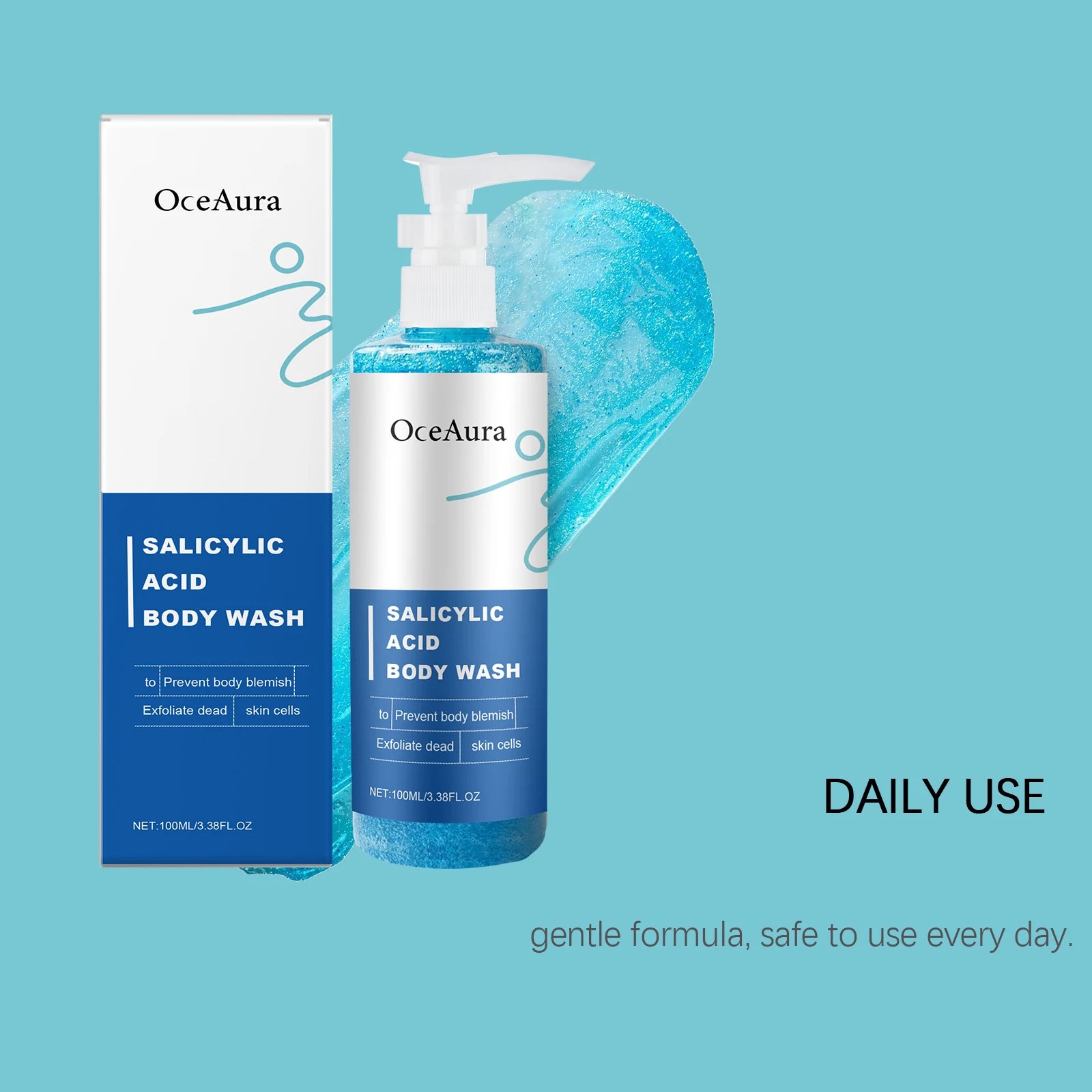 Salicylic Acid Body Wash Anti Acne Exfoliator Remove Dead Skin Brightening Shrink Pores Oil Control Smoothing Nourish Shower Gel Oasis Select