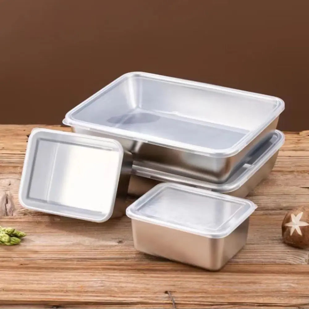 Stainless Steel Square Plate with Lid | Food Storage & Baking