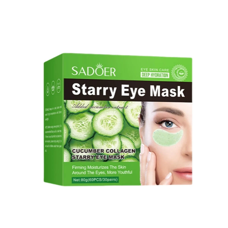 SADOER Cucumber Collagen Eye Mask Patches 60pc – Hyaluronic Acid
