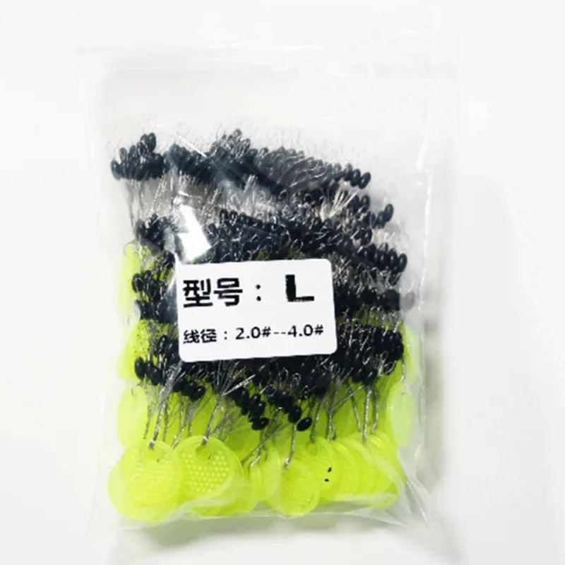 10-40Groups Space Beans Rubber Carp Fishing Equipment Black Rubber Oval Stopper Fishing Float Fishing Bobber Float Line Stops Oasis Select