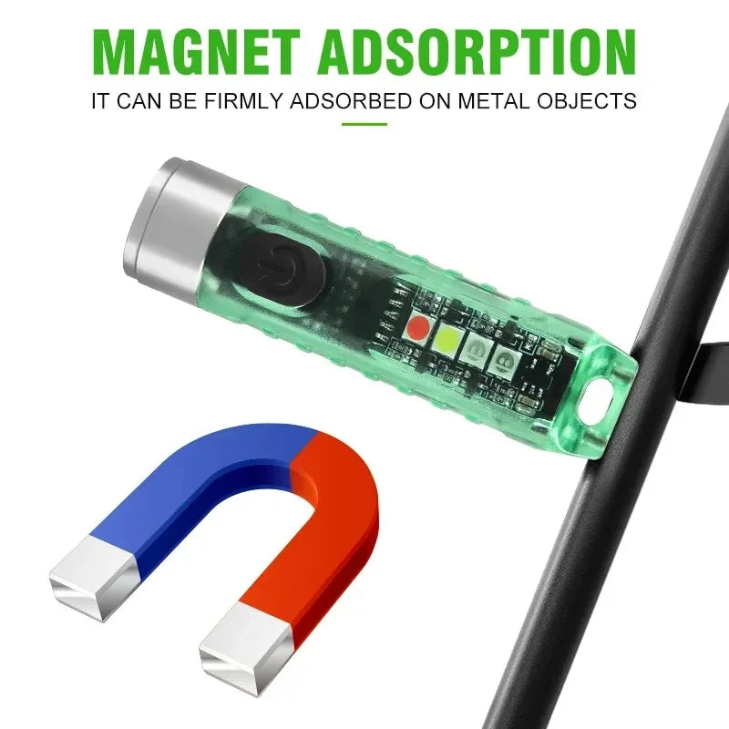 ESMARTER Mini EDC Keychain Flashlight 400LM USB-C UV Magnetic